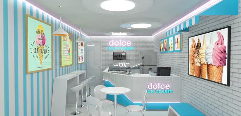 diseño de local comercial para heladerías